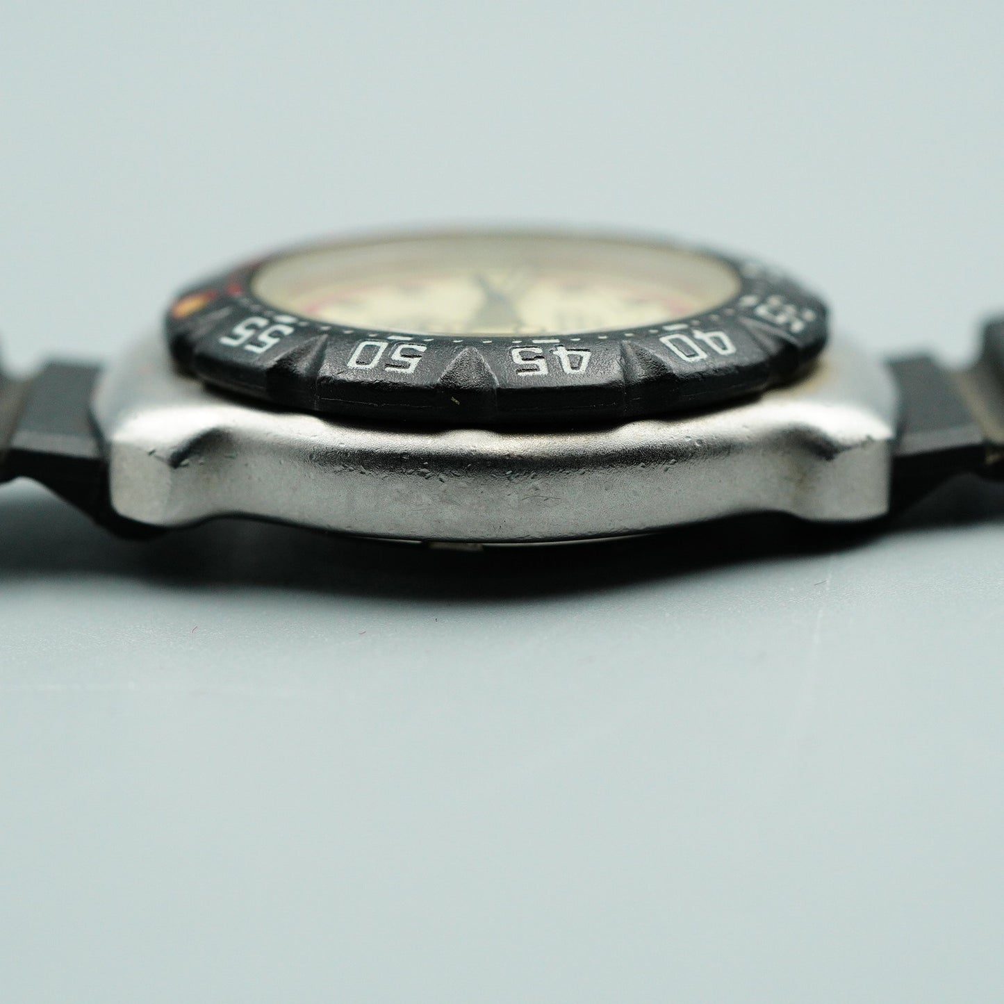 *Exc+5* Vintage TAG HEUER Professional 371.508 Qz Cream Round 28mm Women Watch