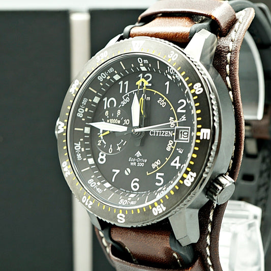TOP MINT Citizen QZ J280-R013581 Solar Promaster Date Black Mens Wristwatch JP