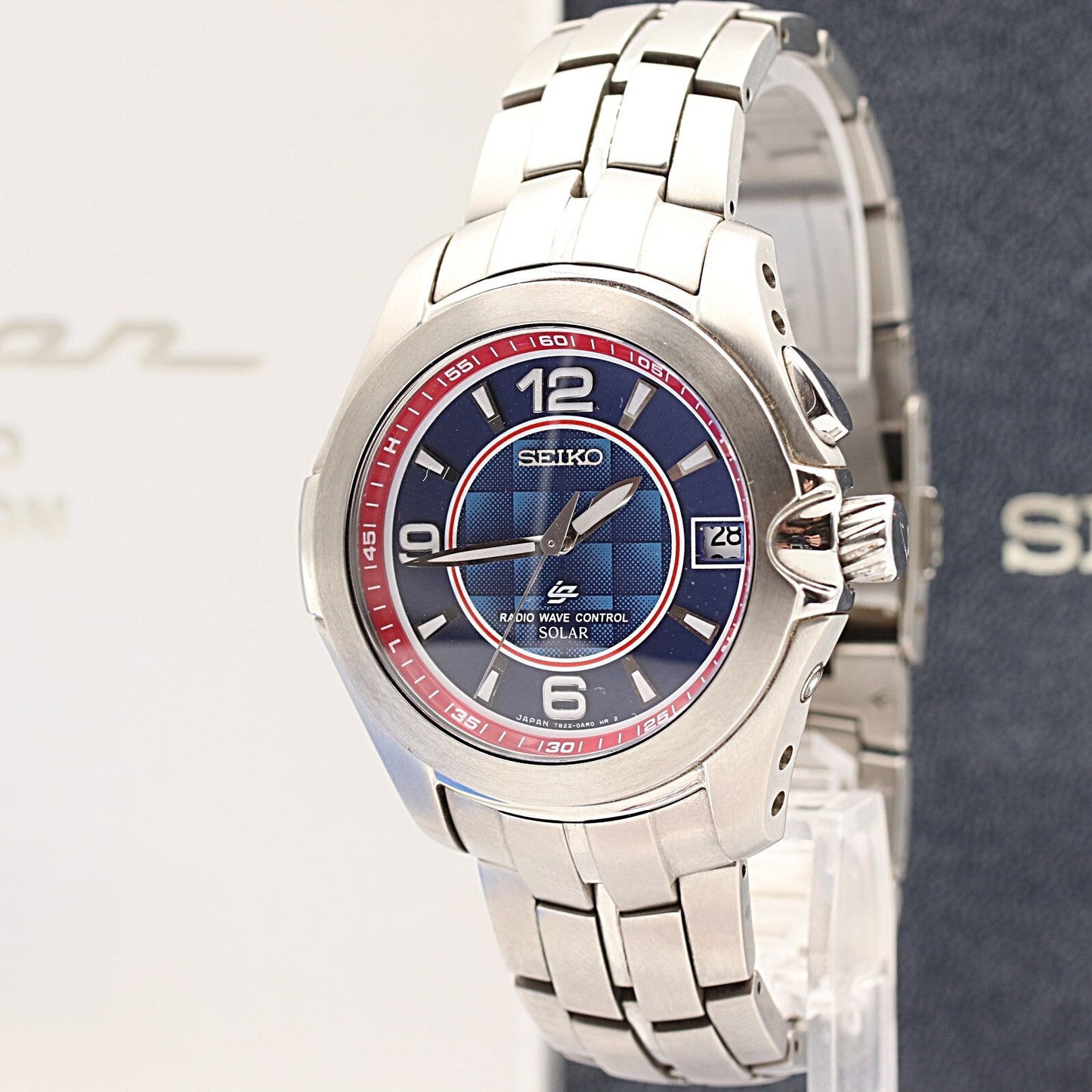 *MINT* SEIKO RADIO WAVE CONTROL SBHS013 7B22-0AG0 Solar Blue 40mm Mens Watch