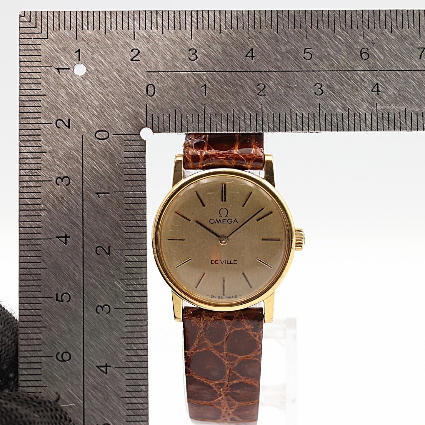 Exc+4 Vintage 1970 OMEGA De Ville Cal.625 Hand Wind Gold Round 25mm Women Watch