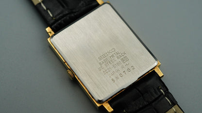 *Exc+5* Vintage 1995 SEIKO Chariot  2C21-5180 Qz Gold Rectangle 24mm Women Watch