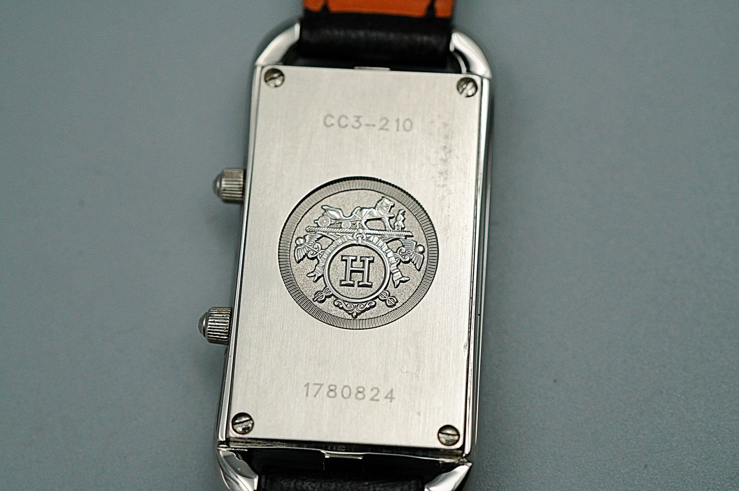 *NEAR MINT* HERMES Cape Cod CC3-210 Quartz Silver Rectangle 20mm Women Watch