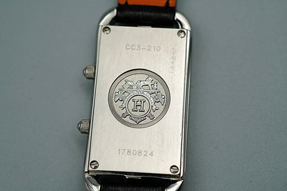 *NEAR MINT* HERMES Cape Cod CC3-210 Quartz Silver Rectangle 20mm Women Watch