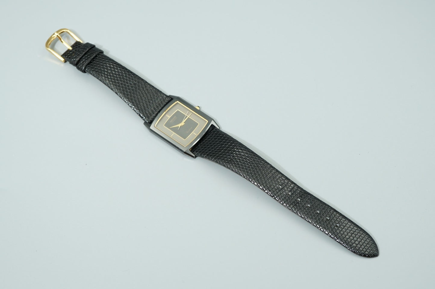 *MINT* Vintage 1977 SEIKO Dolce 9521-5200 Qz Black Rectangle 26mm Women Watch