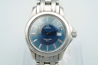 *N MINT* Vintage OMEGA Seamaster 2571.81 Cal.1424 Qz Blue 28mm Women Watch