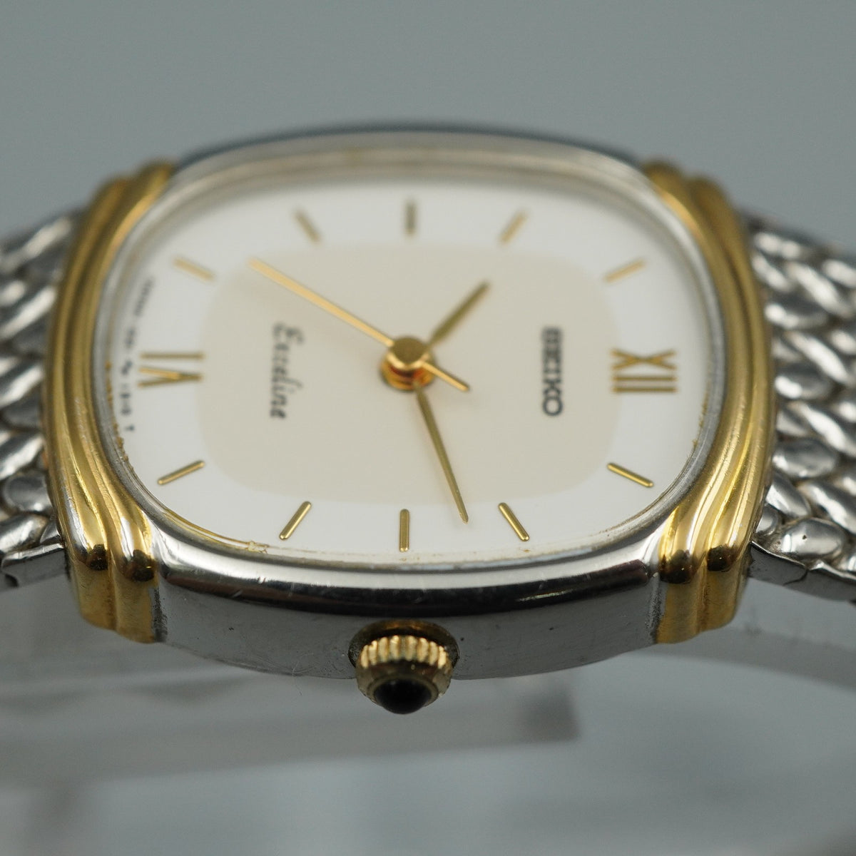*NEAR MINT* Vintage SEIKO Exceline 1221-5890 Quartz Beige Oval 18mm Women Watch