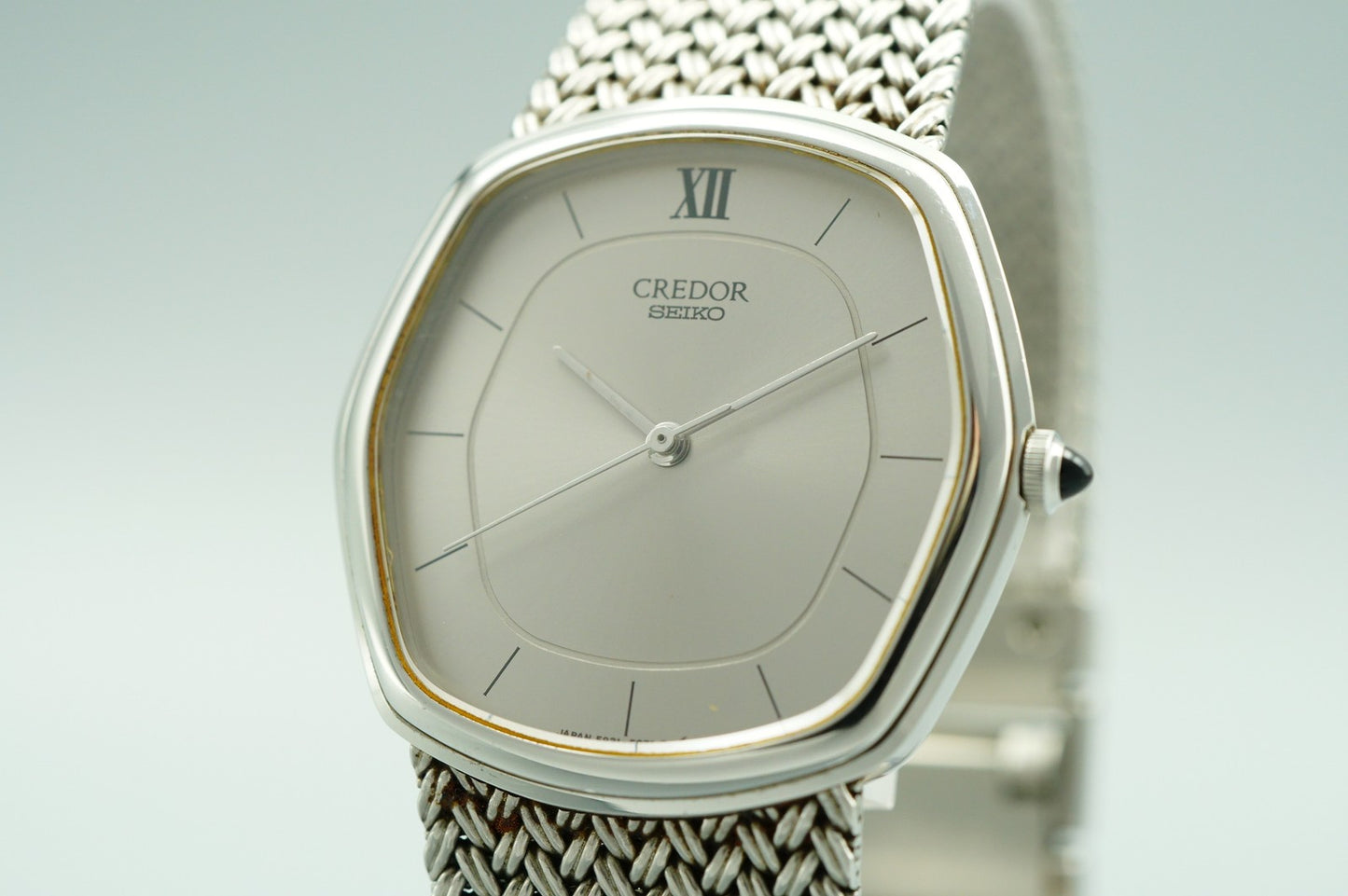 *N MINT* Vintage 1975 SEIKO CREDOR 5931-5231 Qz Silver Hexagon 30mm Mens Watch