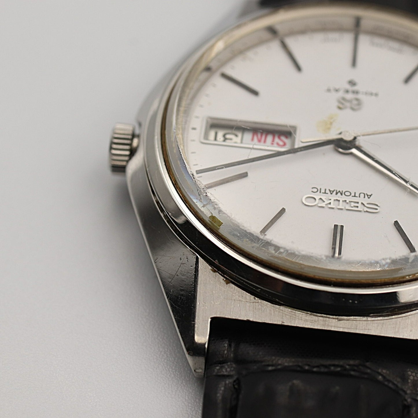 *Exc+4* Vintage 1975 SEIKO GRAND GS 5646-7010 Automatic White 36mm Mens Watch