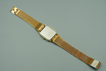 *NEAR MINT* Vintage 1986 SEIKO Dolce 9531-5160 Qz Gold  Square 28mm Women Watch