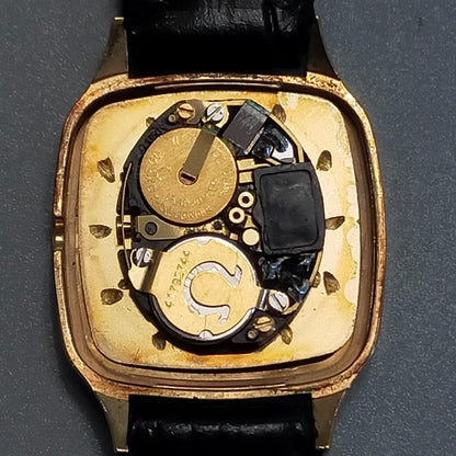 *NEAR MINT* Vintage 1978 OMEGA De Ville Cal.1350 Qz Gold Square 21mm Women Watch