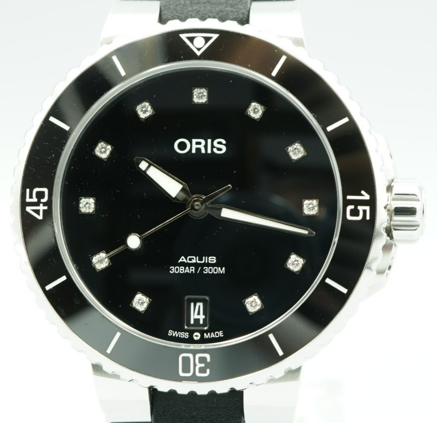 ORIS Aquis Date Diamonds 01 733 7731 4194 Automatic Black 37mm Women Watch