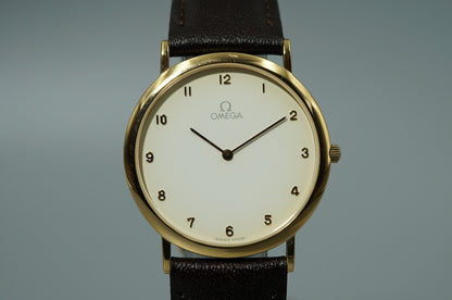 *N MINT* Vintage 1986 OMEGA De Ville Cal.1378 Quartz White Dial 32mm Mens Watch