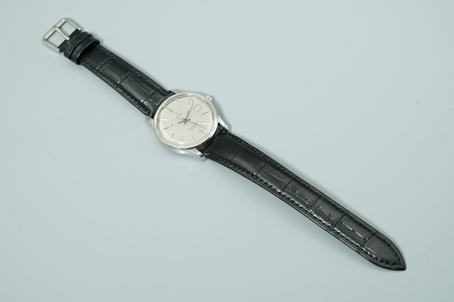 *NEAR MINT* Vintage 1975 OMEGA Seamaster Cal.1342 Quartz Silver 35mm Mens Watch