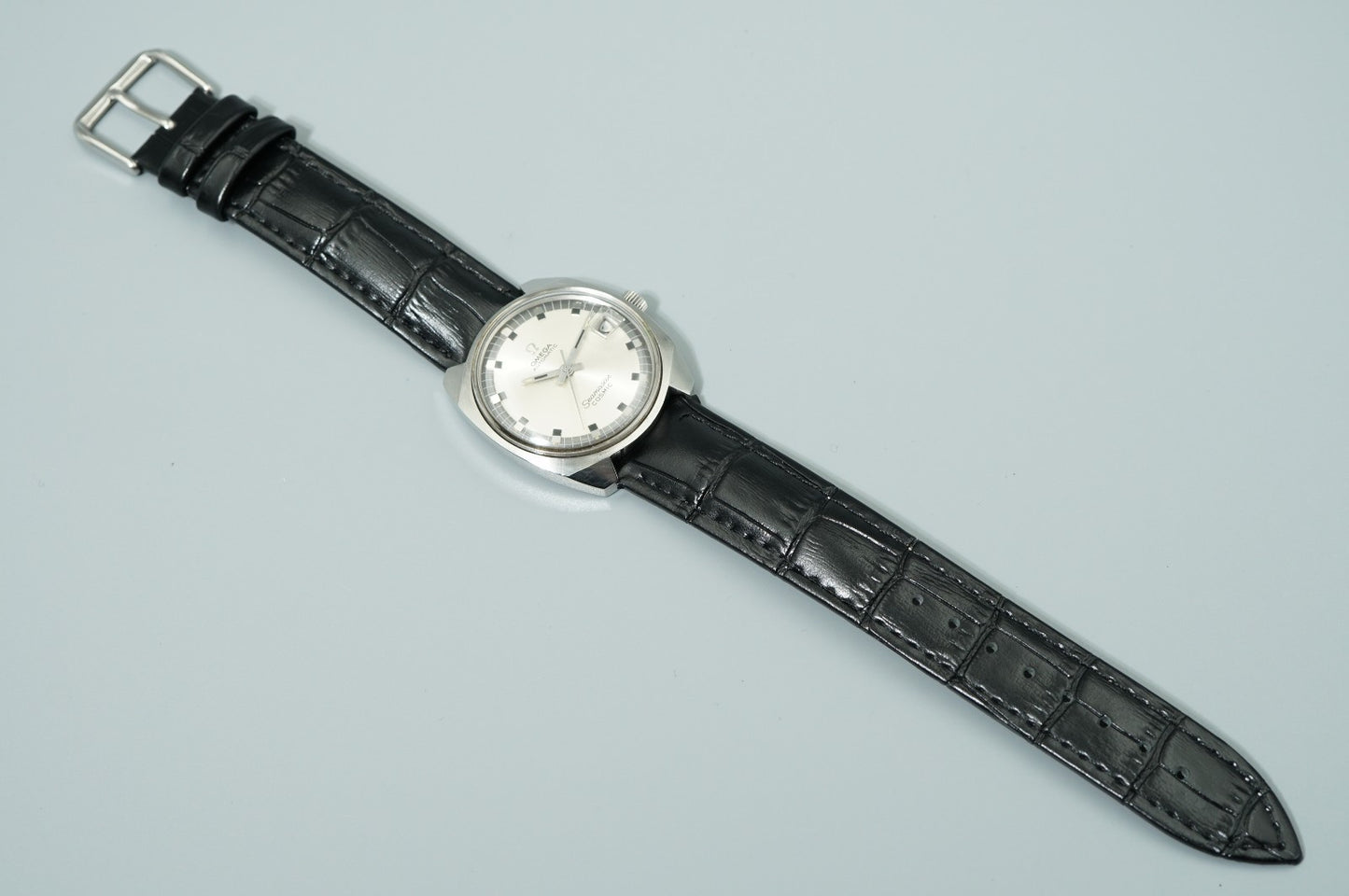 N MINT Vintage 1970s OMEGA Seamaster 166022-TOOL 105 Auto Silver 34mm Mens Watch
