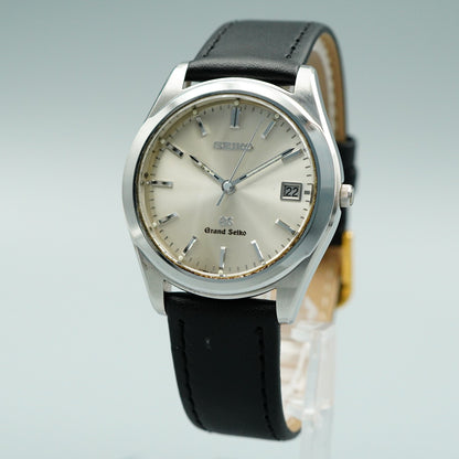 *MINT* Polished GRAND SEIKO GS 8N65-8000 Qz Silver Dial Round 35mm Mens Watch