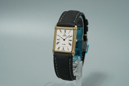 N MINT Vintage 1977 OMEGA De Ville Cal.1450 Qz White Rectangle 24mm Women Watch