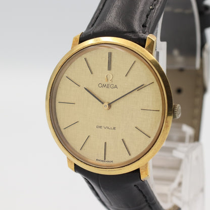 Exc+5 Vintage 1970s OMEGA De Ville Cal.620 Hand Wind Gold Round 33mm Mens Watch