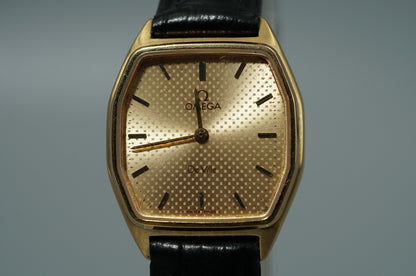 *N MINT* Vintage OMEGA De Ville Cal.1387 Quartz Gold Octagon 22mm Women Watch