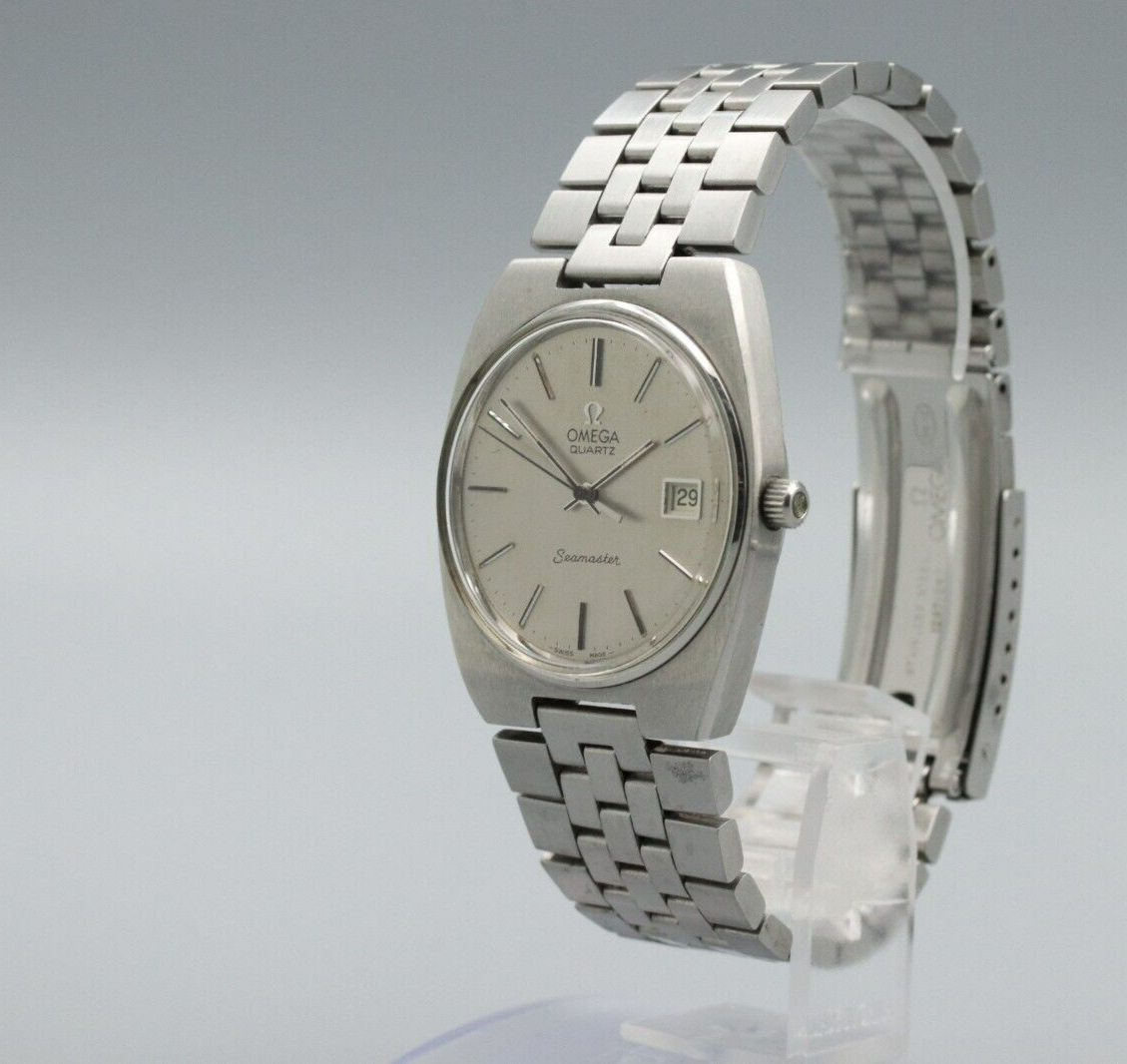 *NEAR MINT* Vintage OMEGA Seamaster Cal.1342 Quartz Silver Dial Round Mens Watch