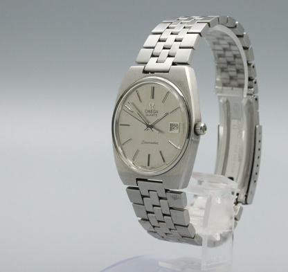 *NEAR MINT* Vintage OMEGA Seamaster Cal.1342 Quartz Silver Dial Round Mens Watch