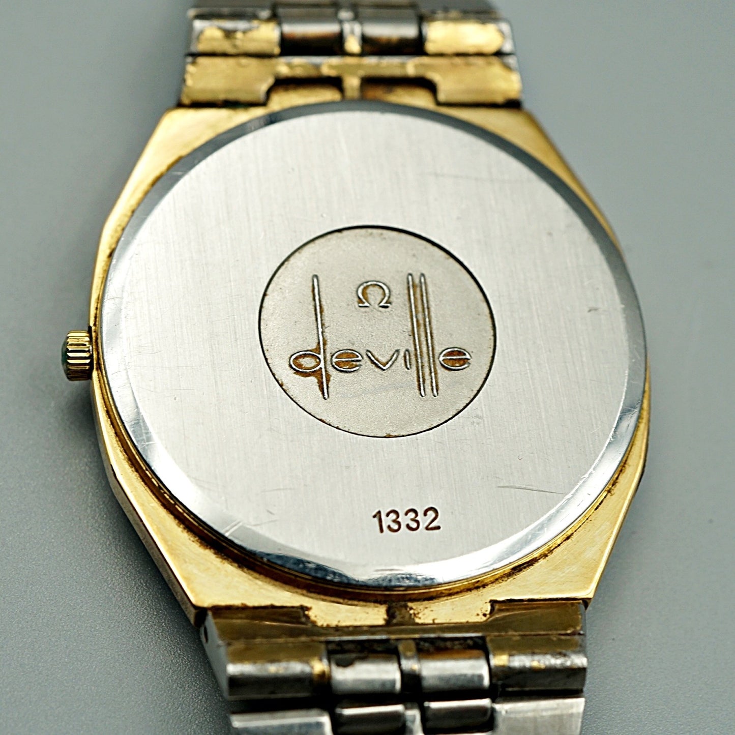 *Exc+4* Vintage 1977 OMEGA De Ville Cal.1332 Qz Gold Octagon 34mm Mens Watch