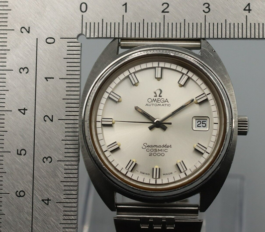 *NEAR MINT* Vintage OMEGA Seamaster COSMIC 2000 Automatic Silver Dial Mens Watch
