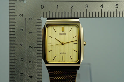 *NEAR MINT* Vintage 1986 SEIKO Dolce 9531-5160 Qz Gold  Square 28mm Women Watch
