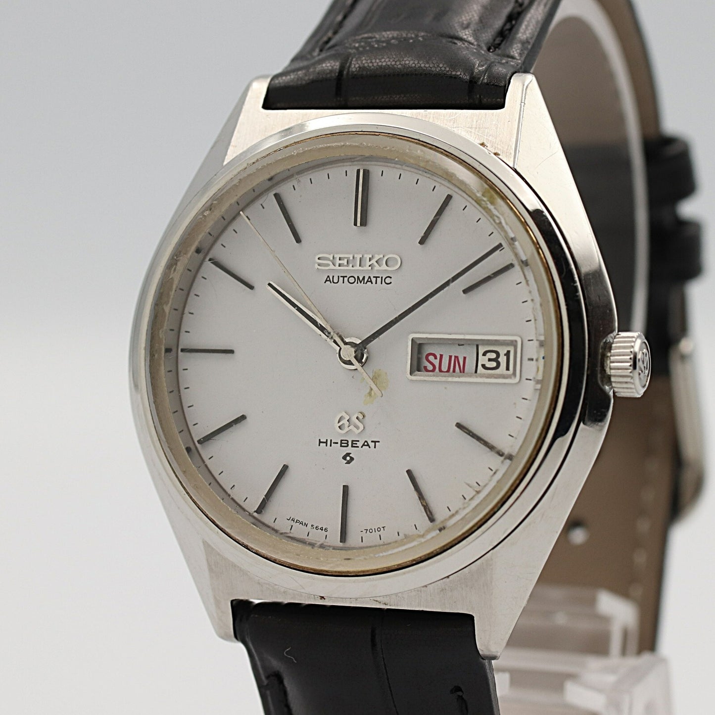 *Exc+4* Vintage 1975 SEIKO GRAND GS 5646-7010 Automatic White 36mm Mens Watch