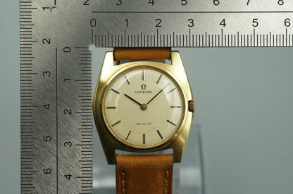 N MINT Vintage 1970 OMEGA De Ville Cal.620 Hand Wind Gold Round 32mm Mens Watch