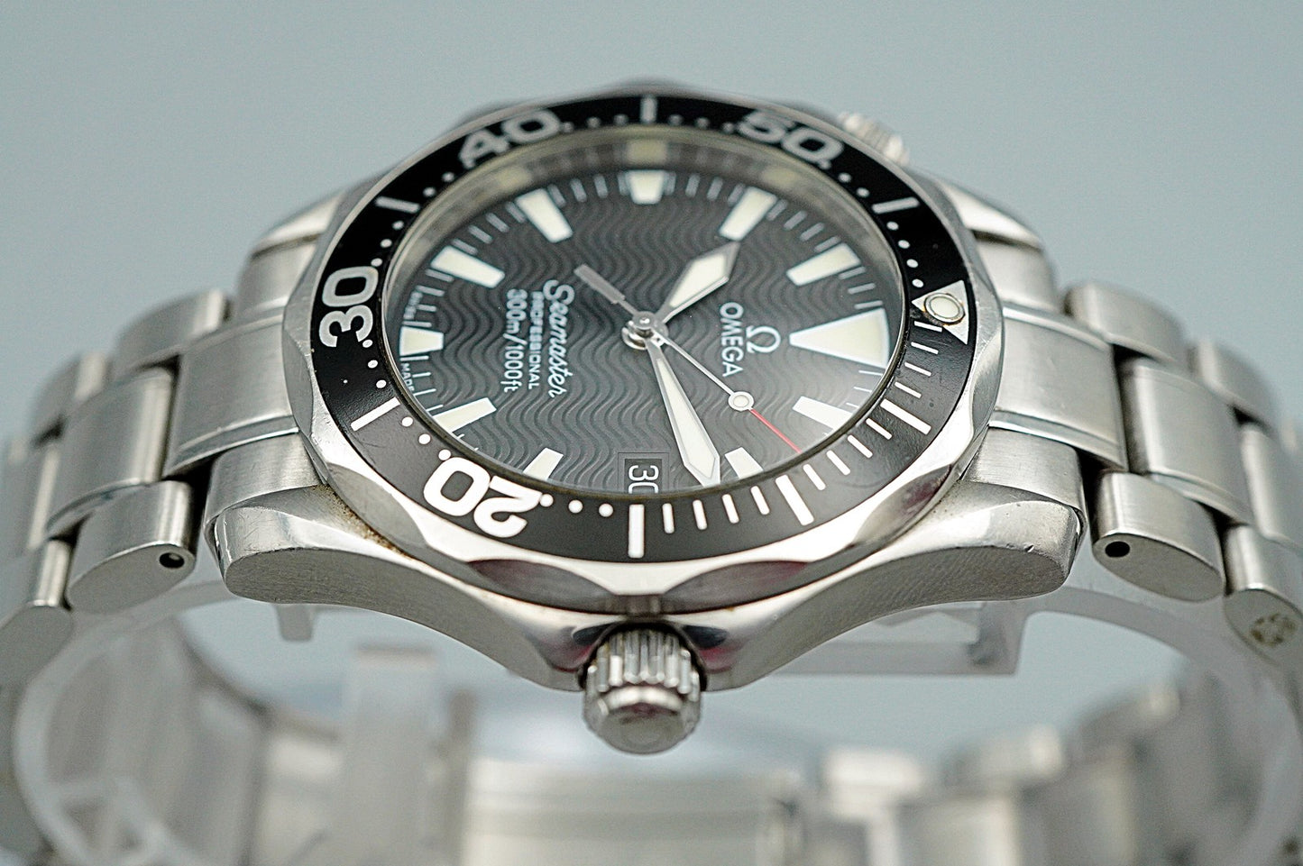 N MINT 1998 OMEGA Seamaster 300m  Cal.1538 Ref.196.1641 Qz Black 36mm Mens Watch
