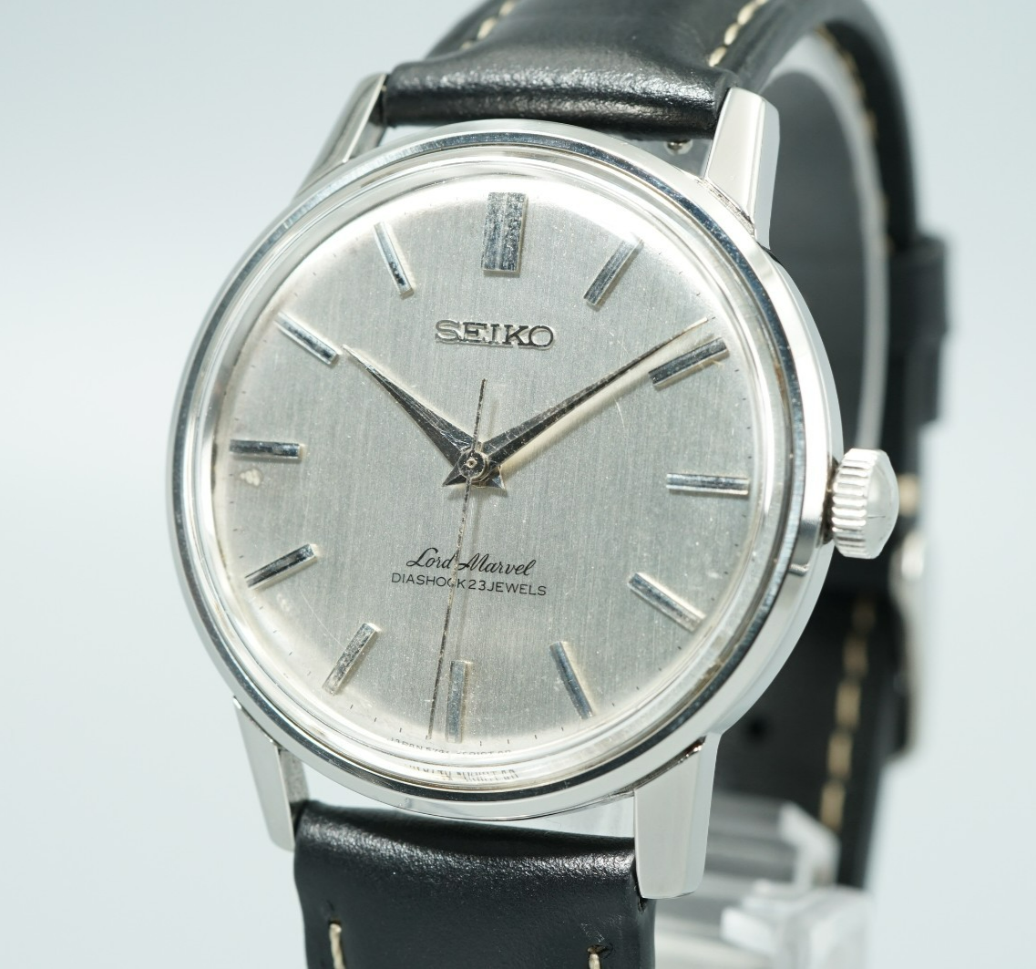 *MINT* Vintage 1965 SEIKO Lord Marvel 5740-0010 Hand Wind Silver 36mm Mens Watch