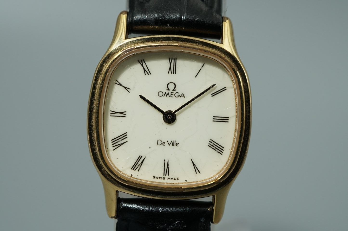 *Exc+4* Vintage OMEGA De Ville Cal.1387 Qz White Square 21mm Women,Ladies Watch