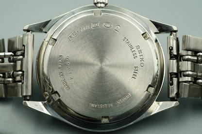 *Exc+4* Vintage 1999 SEIKO SPIRIT 7N43-9080 Quartz Blue Round 36mm Mens Watch