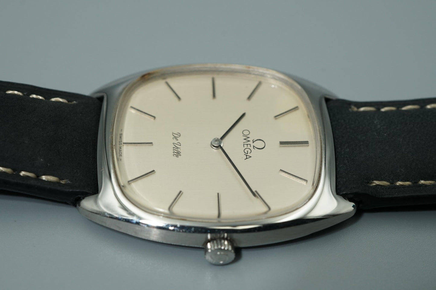 *N MINT* Vintage 1975 OMEGA De Ville Cal.625 Hand Wind Silver Square Mens Watch
