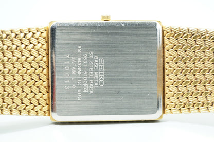 *Exc+5* Vintage 1985 SEIKO Dolce 9531-5100 Qz Gold Rectangle 25mm Women Watch
