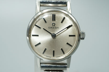 Vintage 1966 OMEGA De Ville Cal.620 Hand Winding Silver Dial 20mm Women Watch