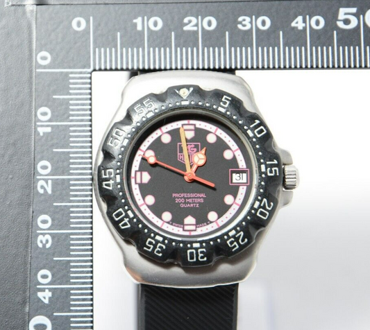 *Excellent+5* Vintage TAG Heuer Formula 1 377.513 Quartz Black PINK Unisex Watch