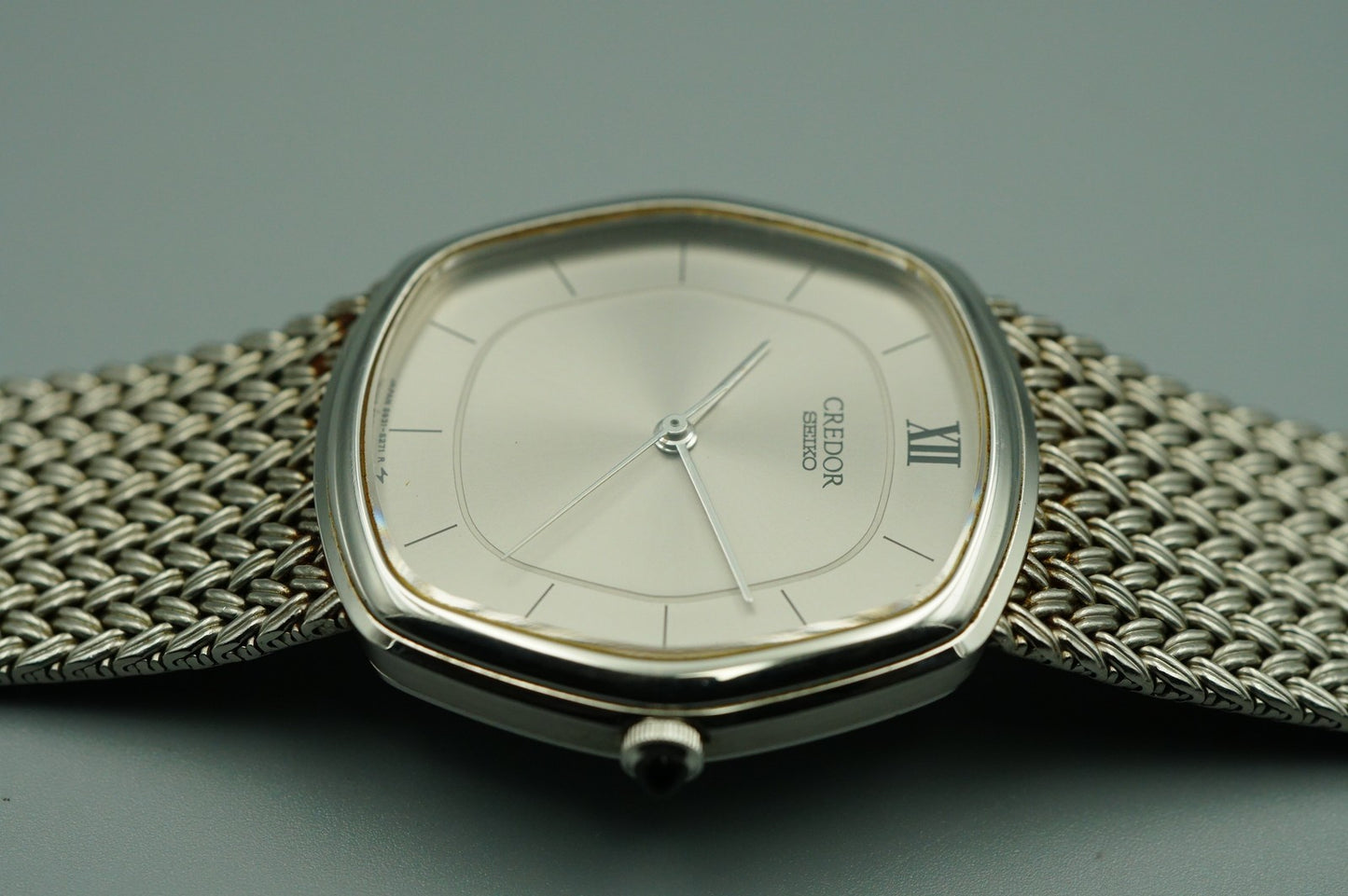 *N MINT* Vintage 1975 SEIKO CREDOR 5931-5231 Qz Silver Hexagon 30mm Mens Watch