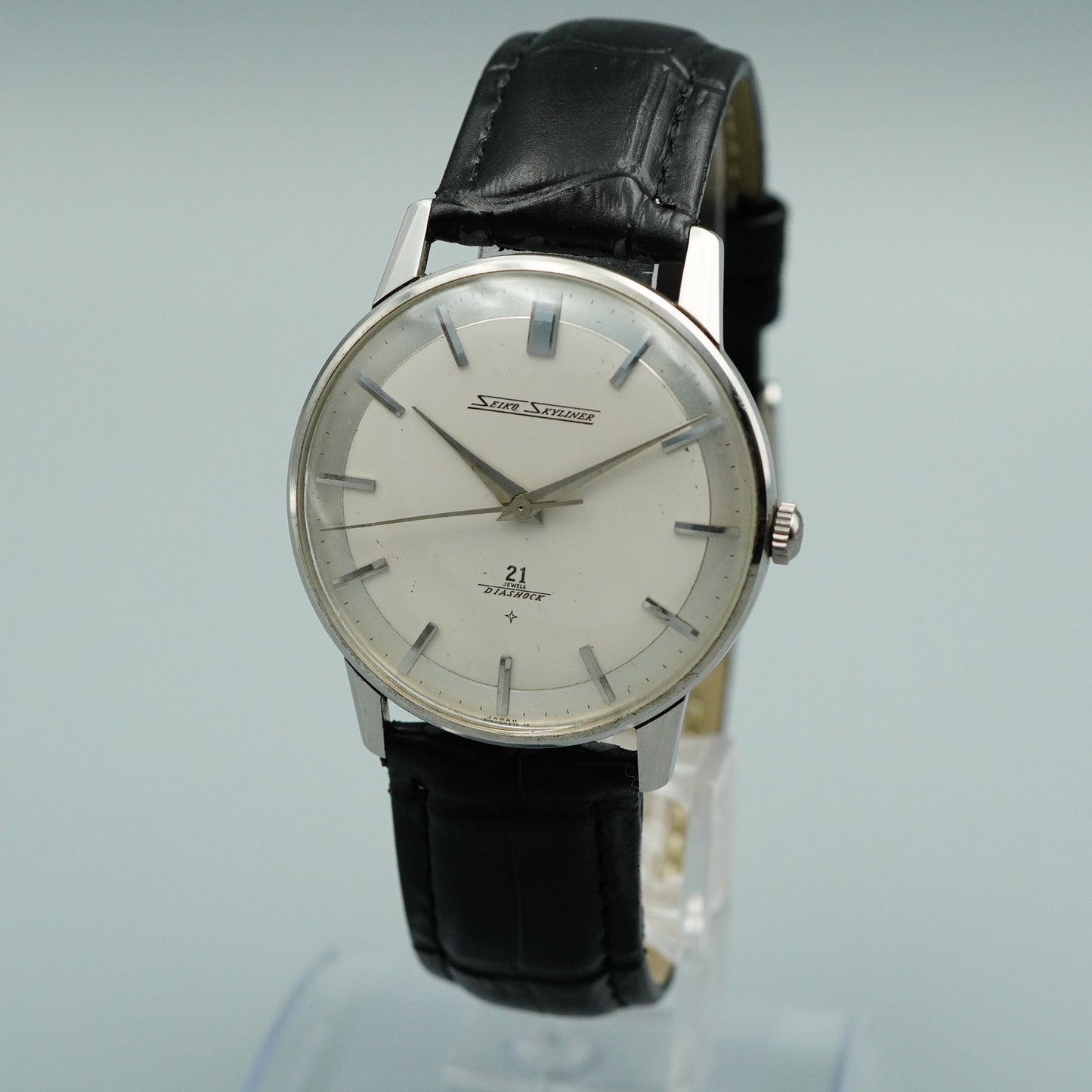 *Exc+5* Vintage SEIKO SKYINER J15006E Hand Winding White Round 36mm Mens Watch