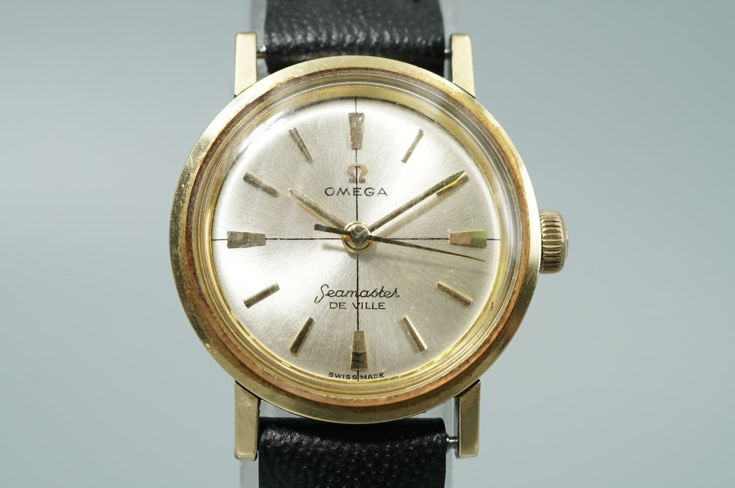 *Exc+5* Vintage OMEGA Seamaster Hand Winding Silver Round 22mm Women Watch