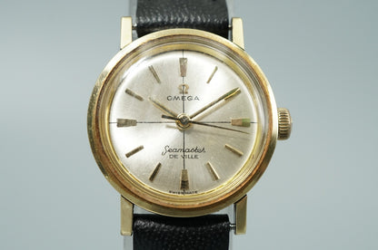 *Exc+5* Vintage OMEGA Seamaster Hand Winding Silver Round 22mm Women Watch