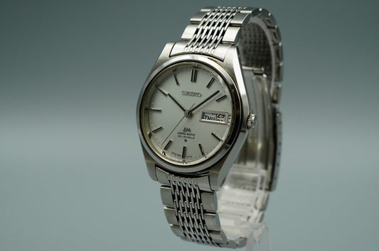 Exc+5 1970s SEIKO LORD MATIC 5606-7070 Automatic Silver Round 36mm Mens Watch
