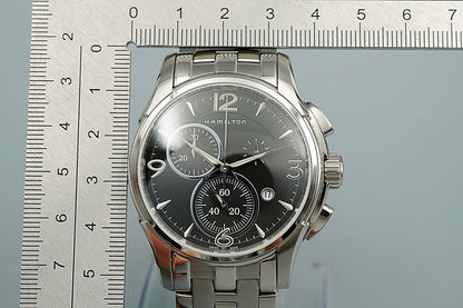 *NEAR MINT* Vintage HAMILTON Jazzmaster H326120 Quartz Black 43mm Mens Watch