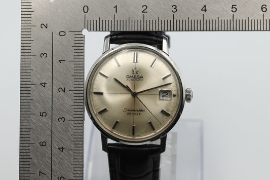 *N MINT* Vintage OMEGA Seamaster De Ville Automatic Silver Dial 34mm Mens Watch