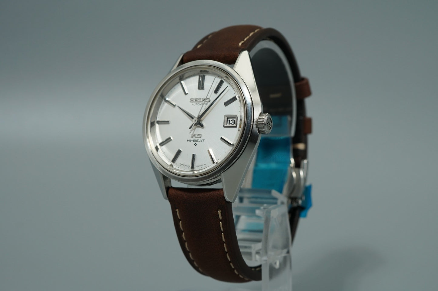 MINT Vintage 1970s SEIKO KS HI-BEAT 5625-7110 Auto Silver Round 36mm Mens Watch