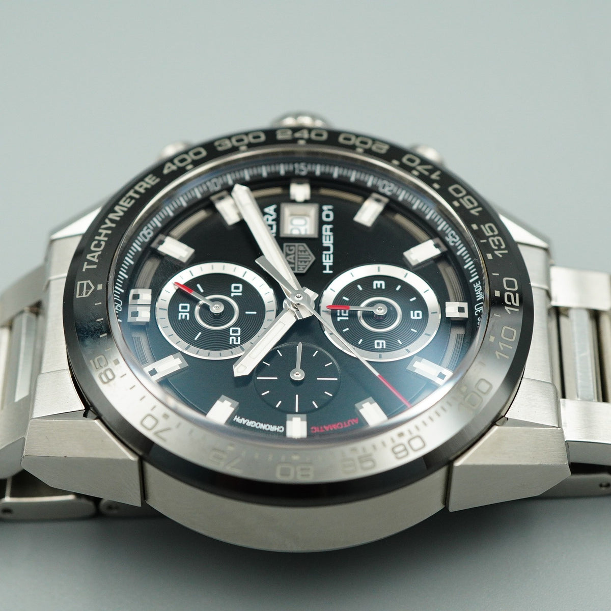 *N MINT Box & Paper* TAG HEUER Carrera CAR201Z Automatic Black 44mm Mens Watch