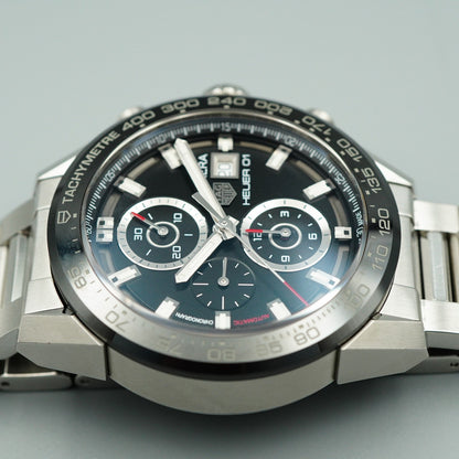 *N MINT Box & Paper* TAG HEUER Carrera CAR201Z Automatic Black 44mm Mens Watch