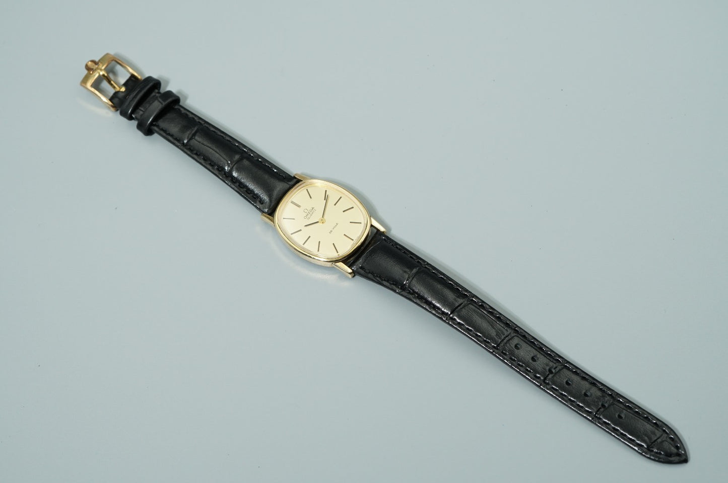 *NEAR MINT* Vintage 1978 OMEGA De Ville Cal.1350 Qz Gold Oval 25mm Women Watch