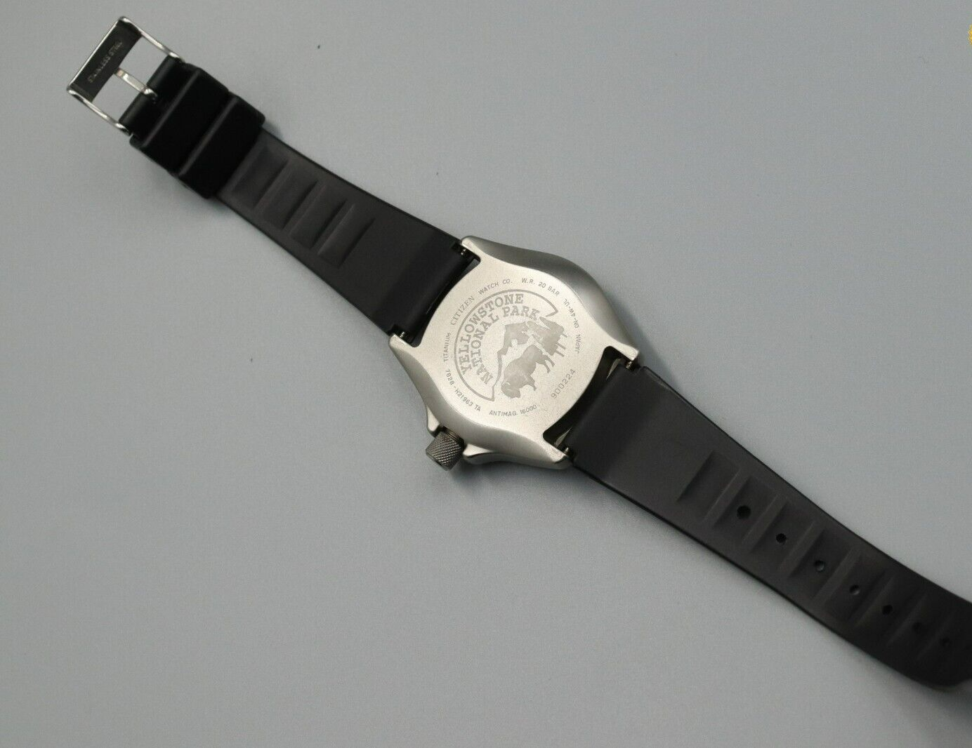 *MINT* Vintage CITIZEN YELLOWSTONE 7828‐H21963 Eco Drive Black Dial Mens Watch