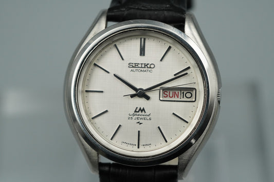 *NEAR MINT* Vintage SEIKO LORD MATIC 5206-6060 Automatic Silver 32mm Mens Watch